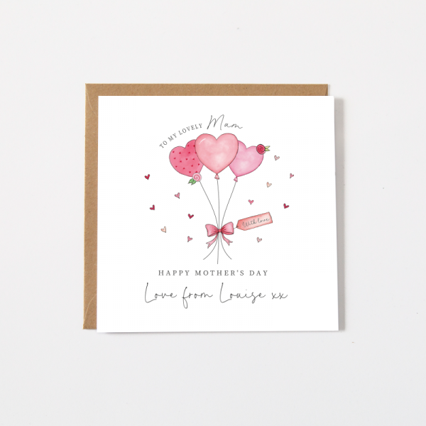 Personalised Mother's Day Card - Bunch of Balloons