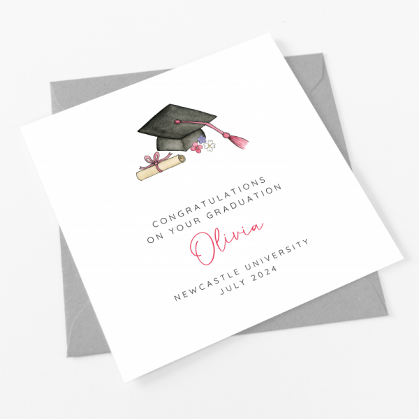 Personalised Graduation Greetings Card For A Girl