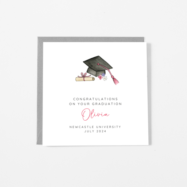 Personalised Graduation Greetings Card For A Girl
