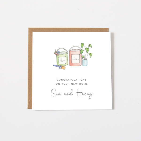 Personalised New Home Cards - Paint Pots