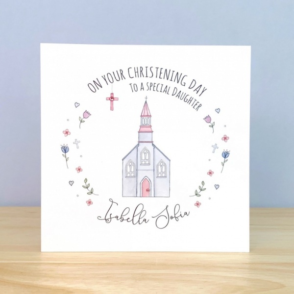 Personalised Christening Card  Daughter, Granddaughter, Niece