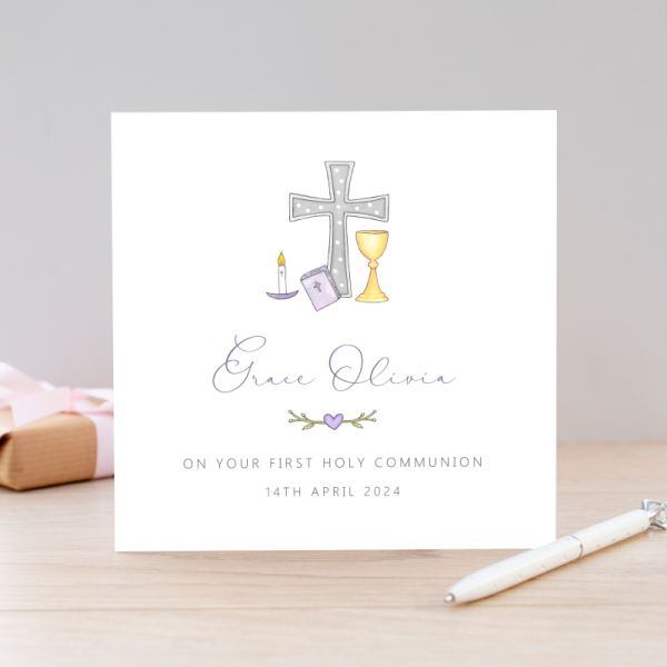 Personalised First Holy Communion Card - Girl or Boy