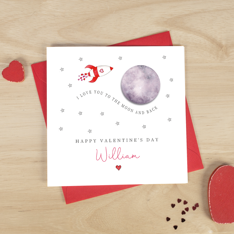 Valentines Day Card - Love you to the moon