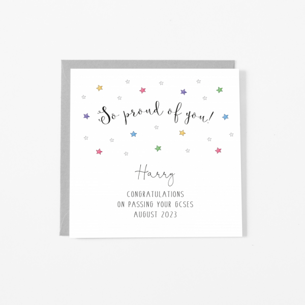 Personalised So Proud Of You Card - Well Done Card - Passed your Exams Card