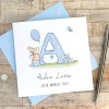 Personalised Baby Boy Card - Alphabet Letter