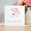 Personalised Handmade Baby Shower Card  Pink