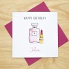 Ladies Birthday Card - Perfume and Makeup