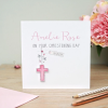 Handmade Personalised Christening Card - Girls Christening Card