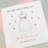 Personalised Christening card for a girl