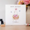 Personalised Hanging Basket Birthday Card