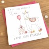 Personalised Llama Birthday Card - Any Age, Daughter, Niece, Sister