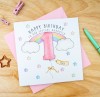 Personalised Girls Rainbow Birthday Card - Daughter, Niece, Granddaughter