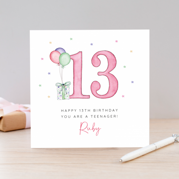 Personalised 13th Birthday Card - Daughter, Granddaughter, Godaughter,  Niece, Sister