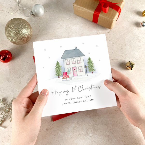 First Christmas In Your New Home Christmas Card - House