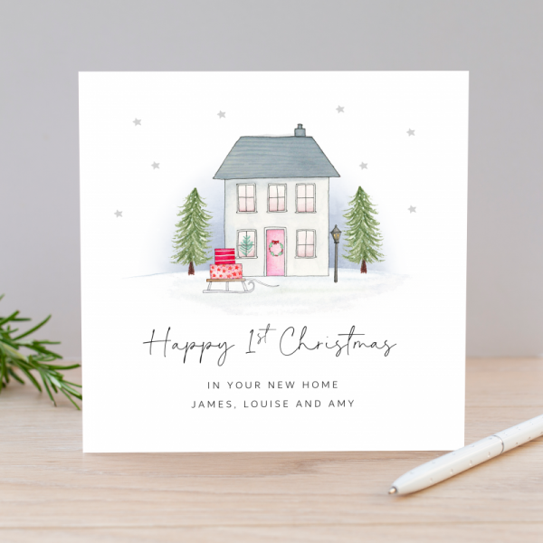 First Christmas In Your New Home Christmas Card - House
