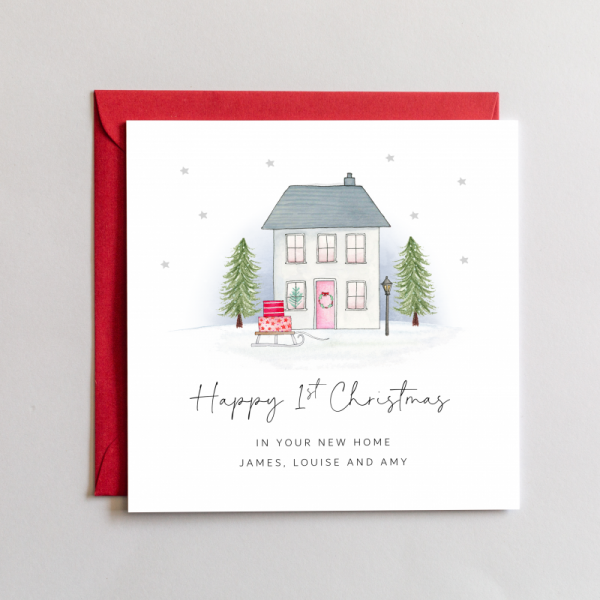 First Christmas In Your New Home Christmas Card - House