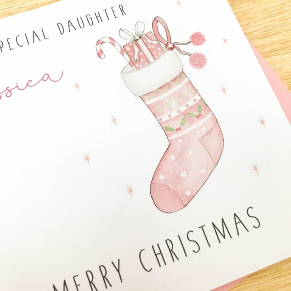 Personalised Girls Christmas Card - Daughter, Granddaughter, Niece