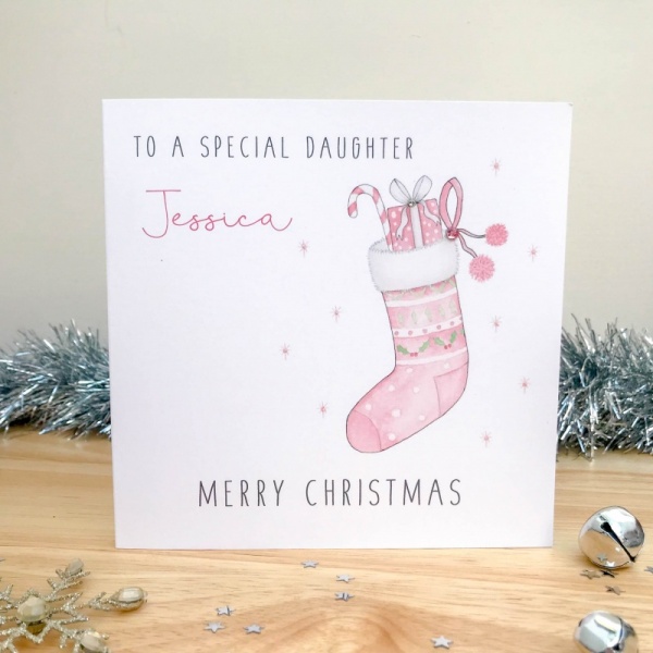 Personalised Girls Christmas Card - Daughter, Granddaughter, Niece