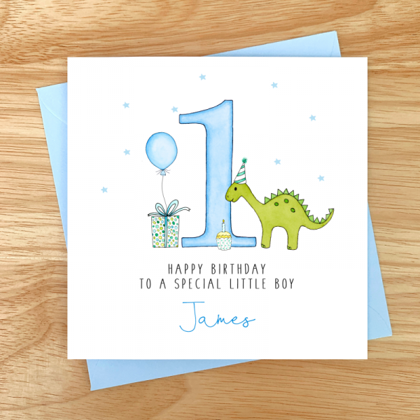 Personalised Dinosaur Boys Birthday Card, 1st, 2nd, 3rd, 4th, 5th
