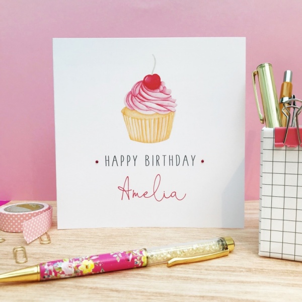 Personalised Cupcake Birthday Card