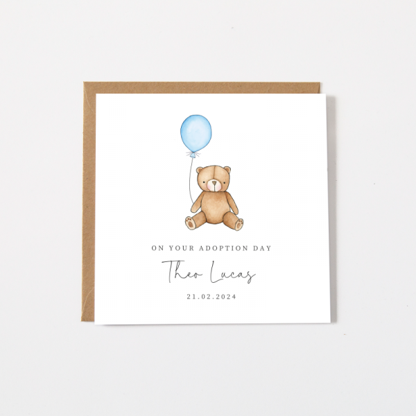 Personalised Adoption Card for a Boy