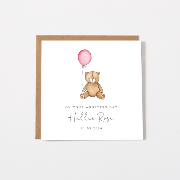 Personalised Adoption Card for a Girl