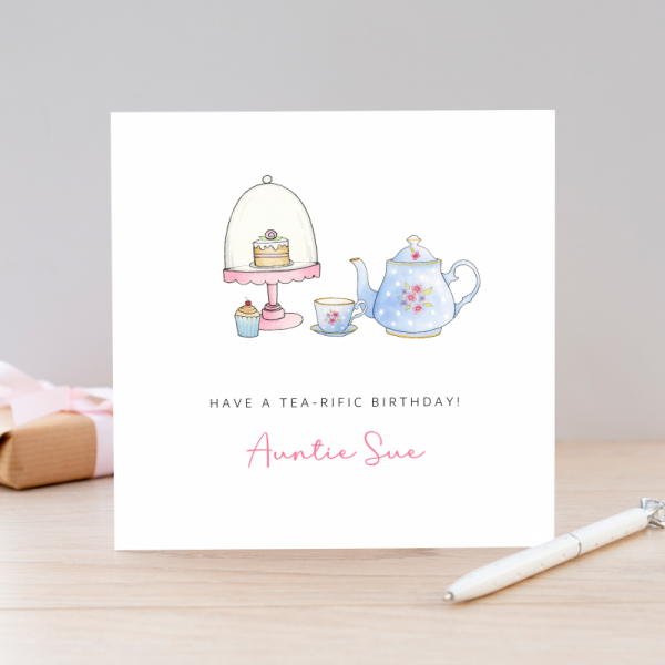Personalised Afternoon Tea Birthday Card