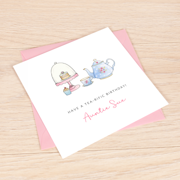 Personalised Afternoon Tea Birthday Card