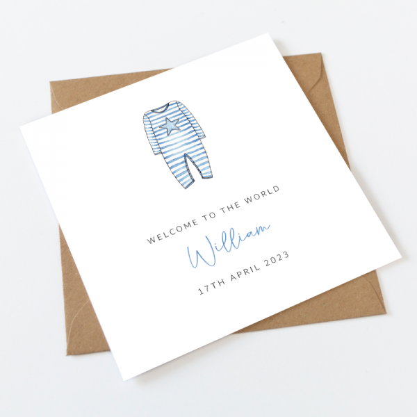 Personalised New Baby Boy Card