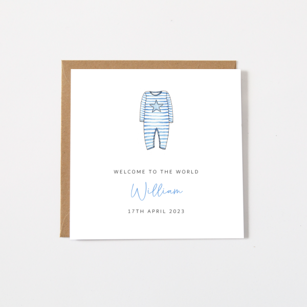 Personalised New Baby Boy Card