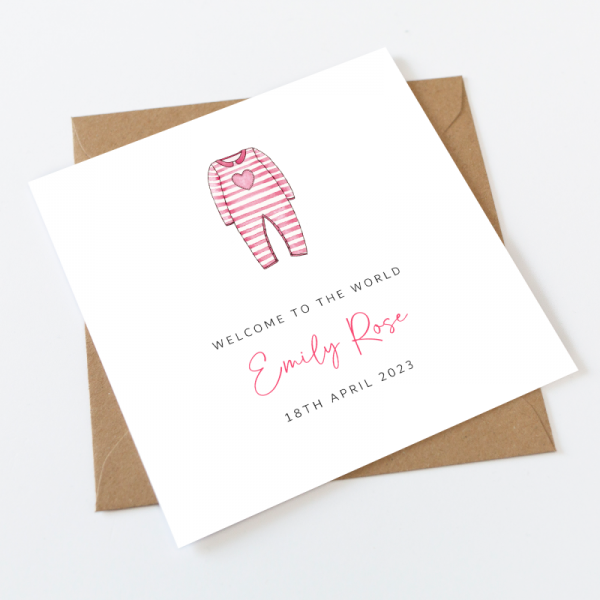 Personalised New Baby Girl Card