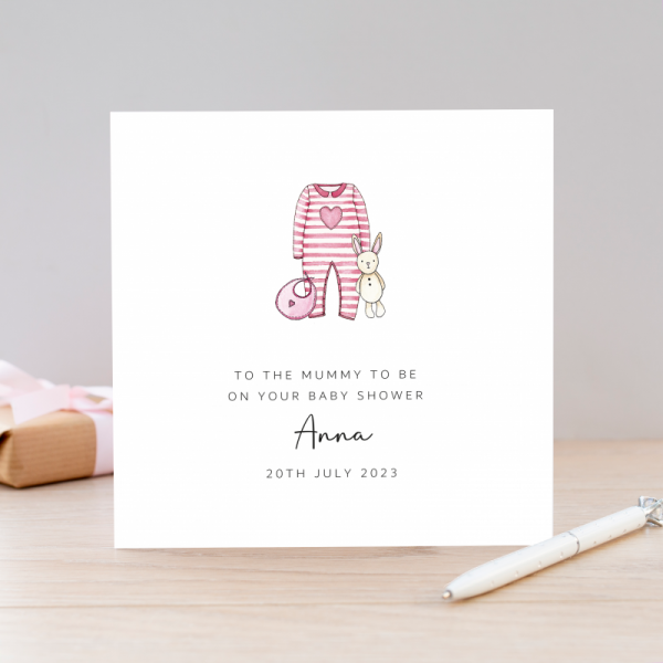 Handmade Personalised Baby Shower Card