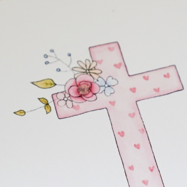 Personalised Girls Baptism Card