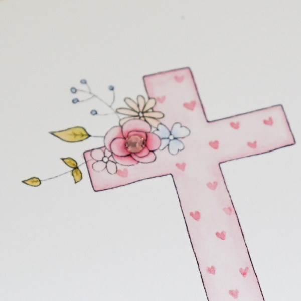 Personalised Girls Baptism Card