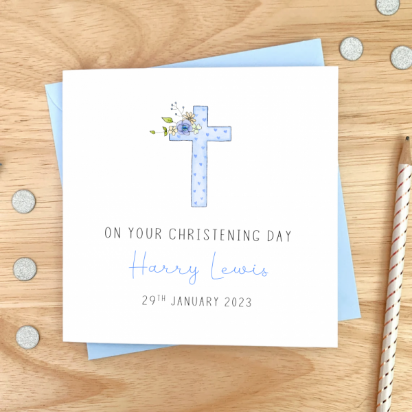 Personalised Boys Christening Card