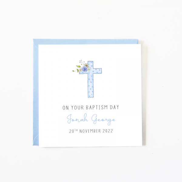 Personalised Boys Baptism Card