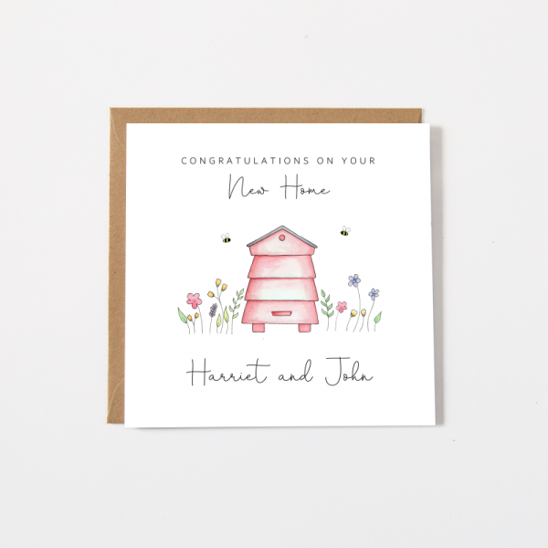 Personalised New Home Cards - Bee Hive New House
