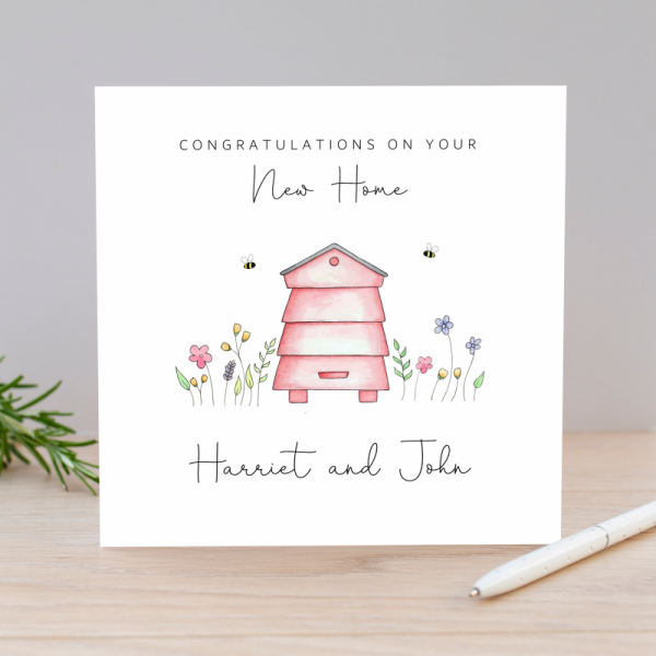 Personalised New Home Cards - Bee Hive New House