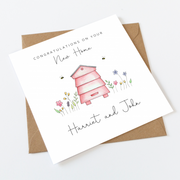 Personalised New Home Cards - Bee Hive New House