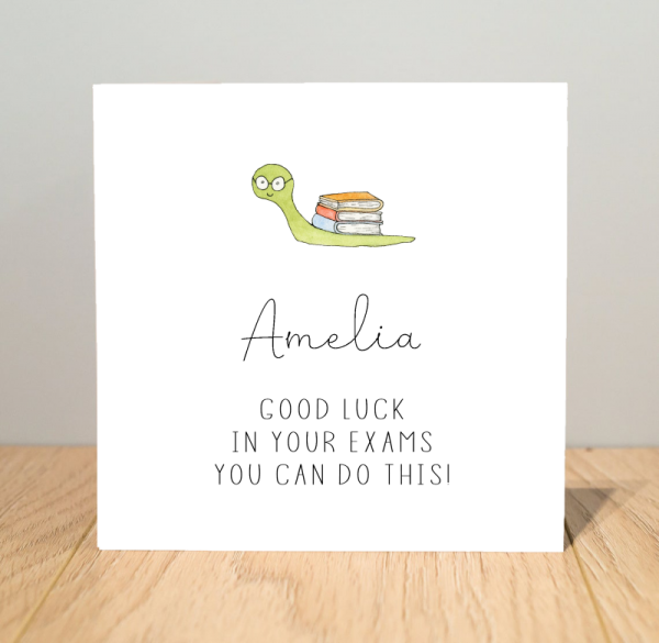 Book Worm Good Luck Card