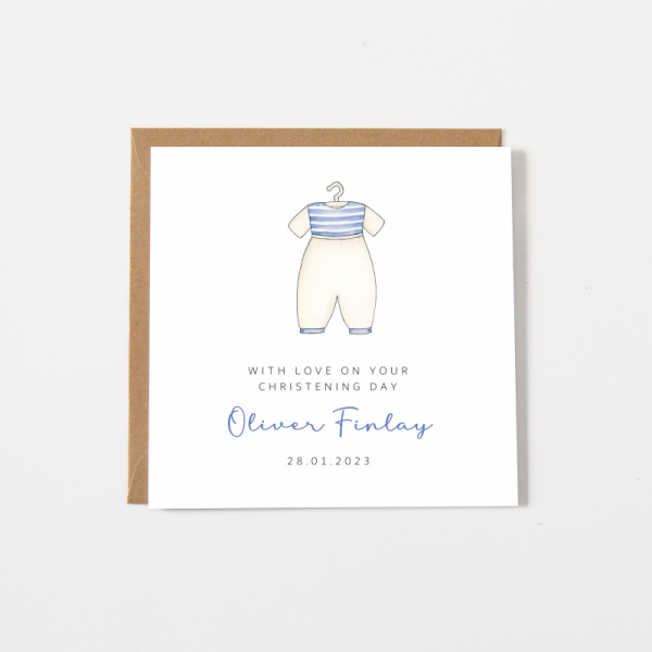 Personalised Christening Card For A Boy