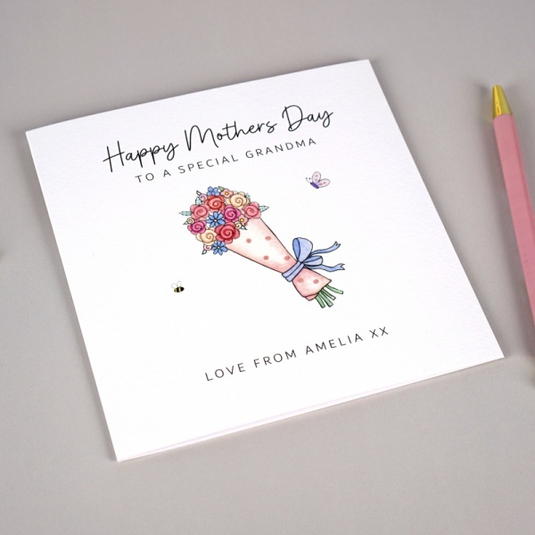 Personalised Mother's Day card - Bouquet of Flowers