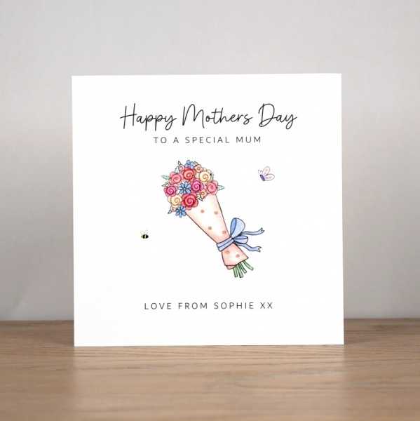Personalised Mother's Day card - Bouquet of Flowers
