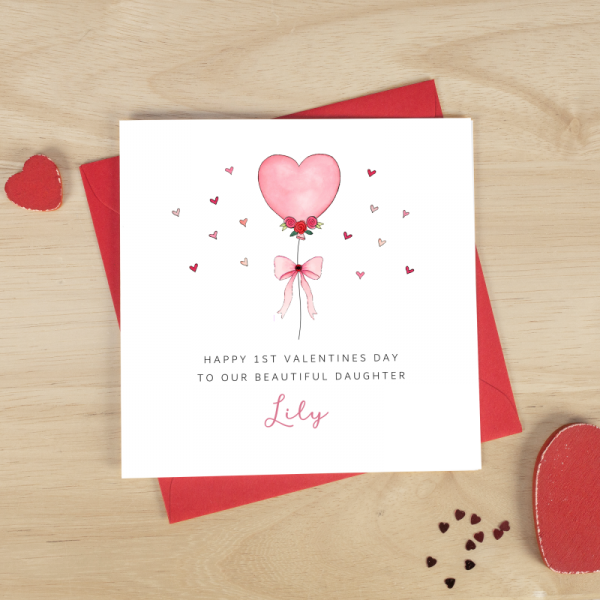 Personalised 1st Valentine's Day Card For Daughter, Granddaughter, Niece
