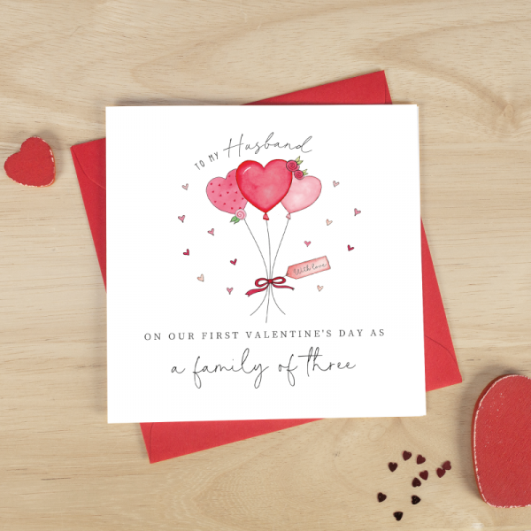 Personalised First Valentine's Day As A Family Card - Husband, Wife