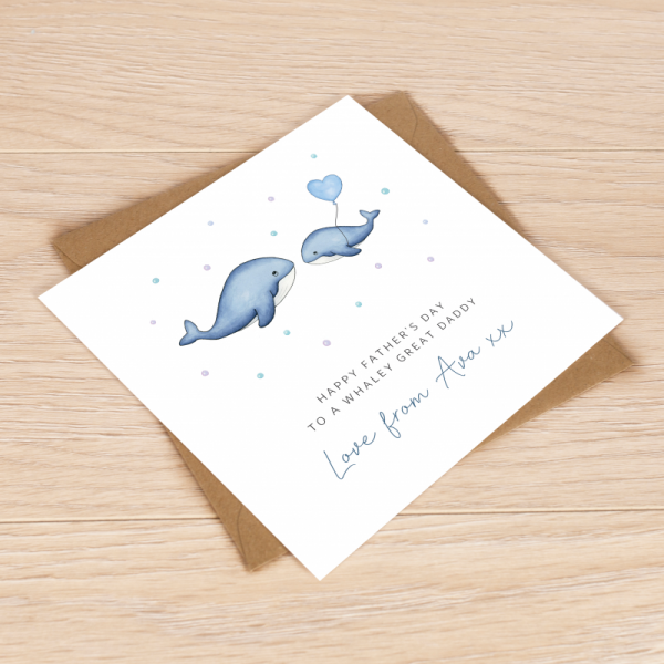 Personalised Father's Day Card - Whales