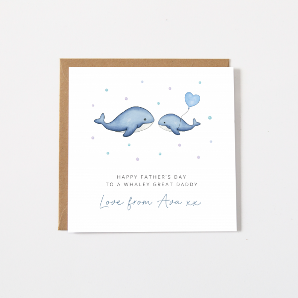 Personalised Father's Day Card - Whales