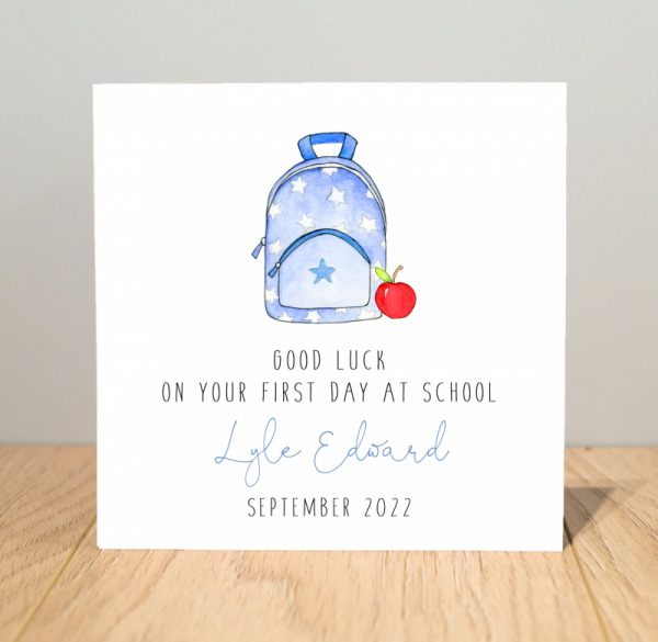Personalised Good Luck on your First Day at School Card Just For Cards Greetings Cards