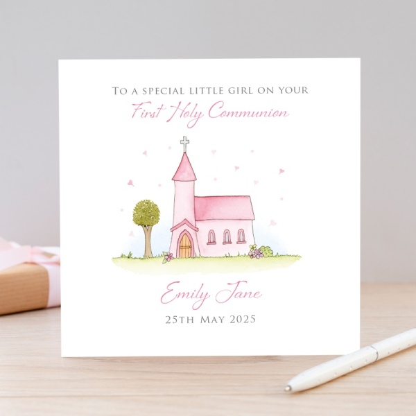 Personalised First Holy Communion Card - Girls Communion Card - Just ...