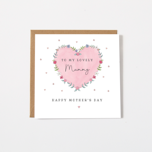 Personalised Mother's Day Card - Heart with flowers